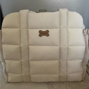Koolaburra Cream Quilted Pet Carrier